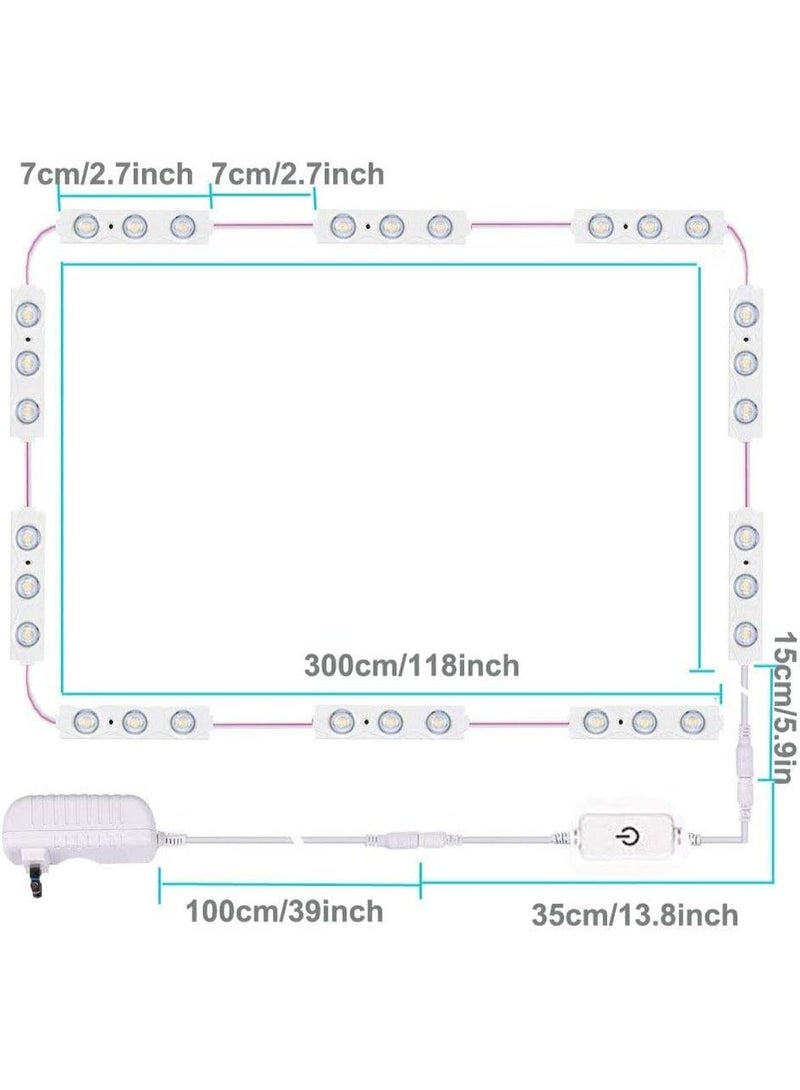 Hollywood Style LED Vanity Mirror Lights with Touch Control and Adjustable Brightness - Image 3